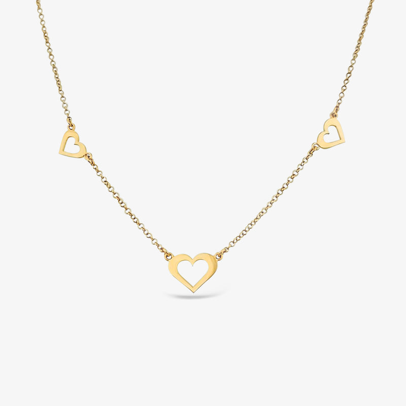 Three Open Hearts Necklace