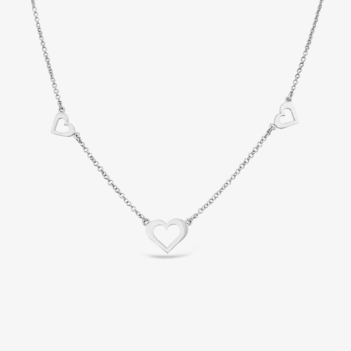 Three Open Hearts Necklace