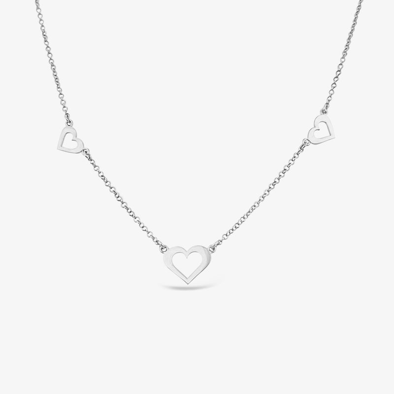 Three Open Hearts Necklace