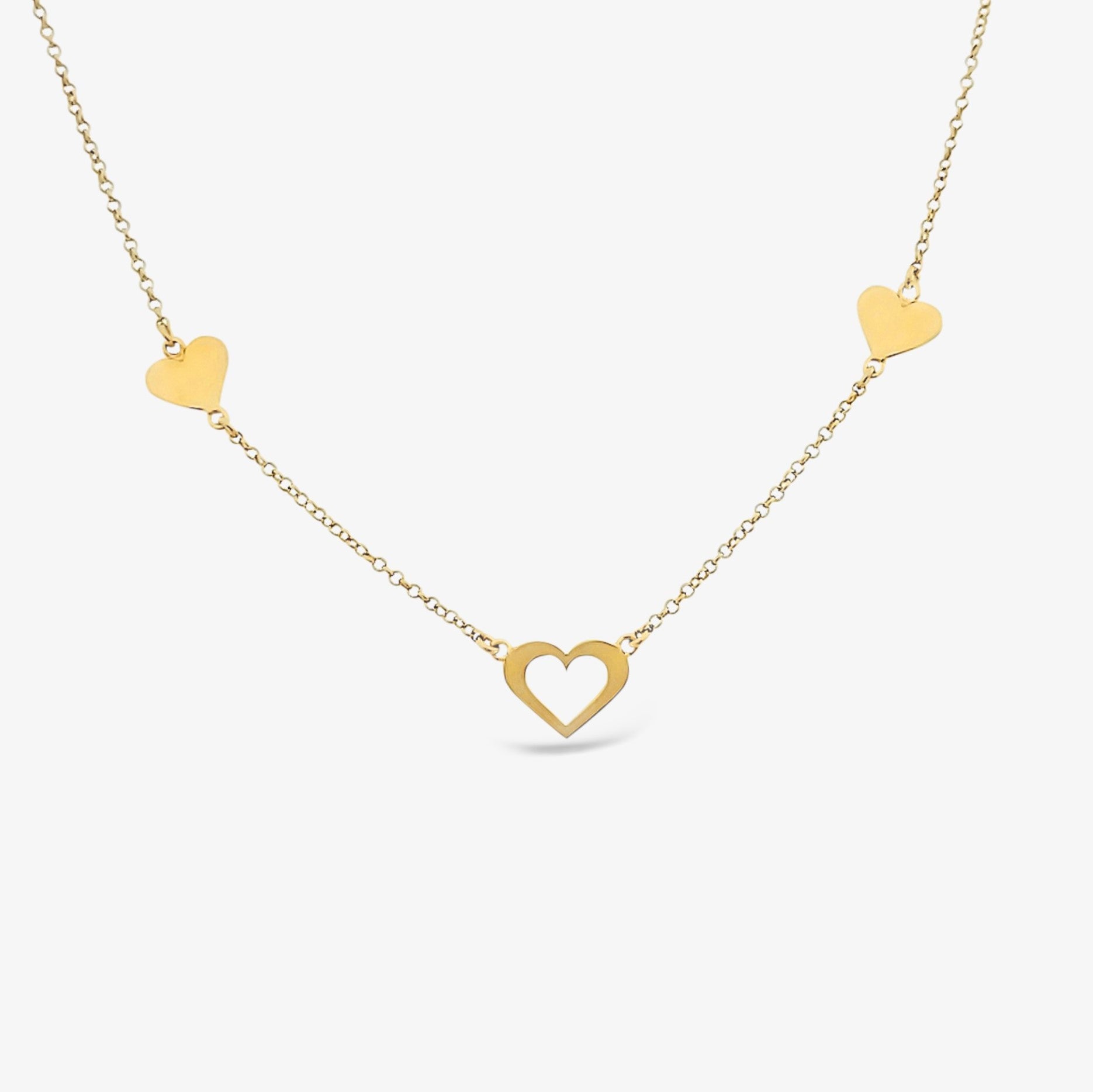 Three Hearts with One Open Heart Necklace – Lutiro