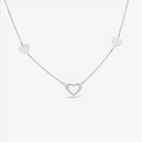 Three Hearts with One Open Heart Necklace