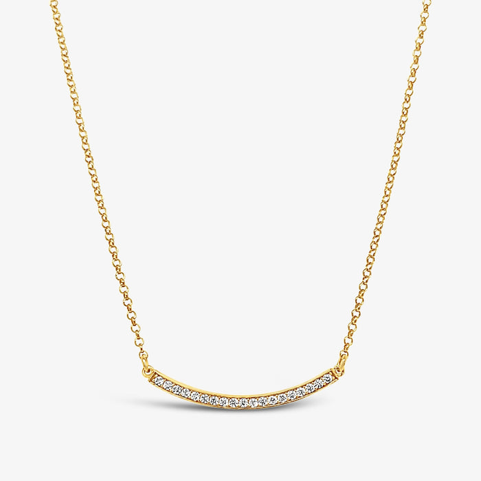 CZ Curved Bar Necklace