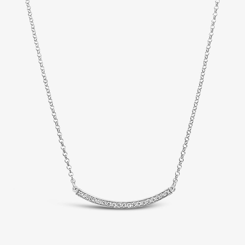 CZ Curved Bar Necklace