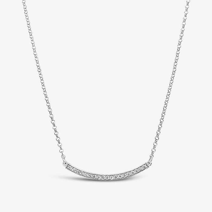 CZ Curved Bar Necklace