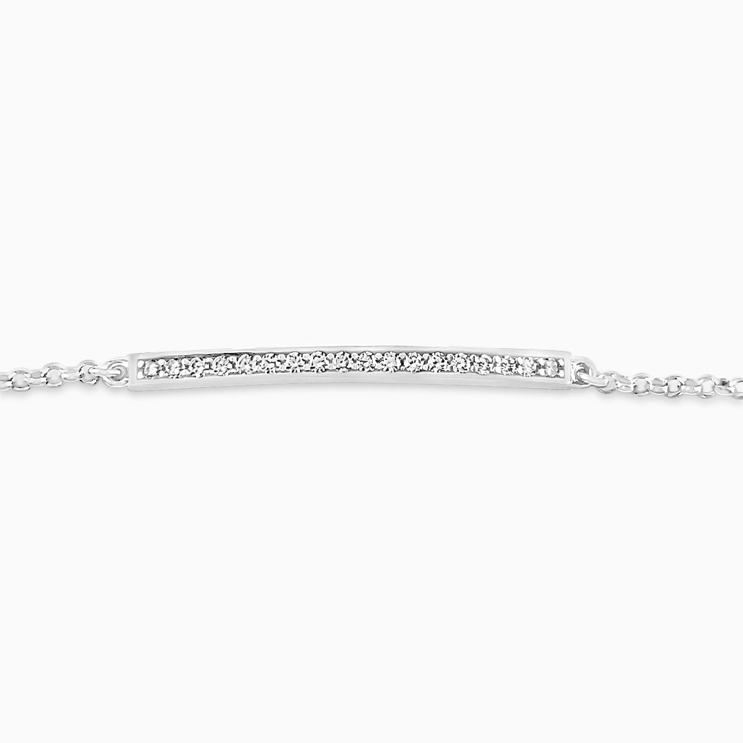 CZ Curved Bar Bracelet