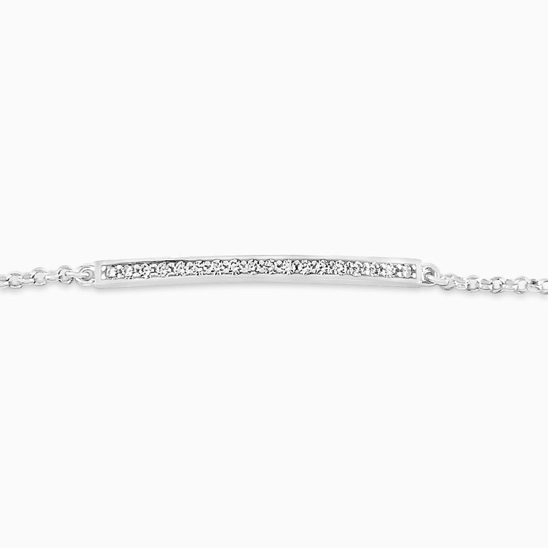 CZ Curved Bar Bracelet