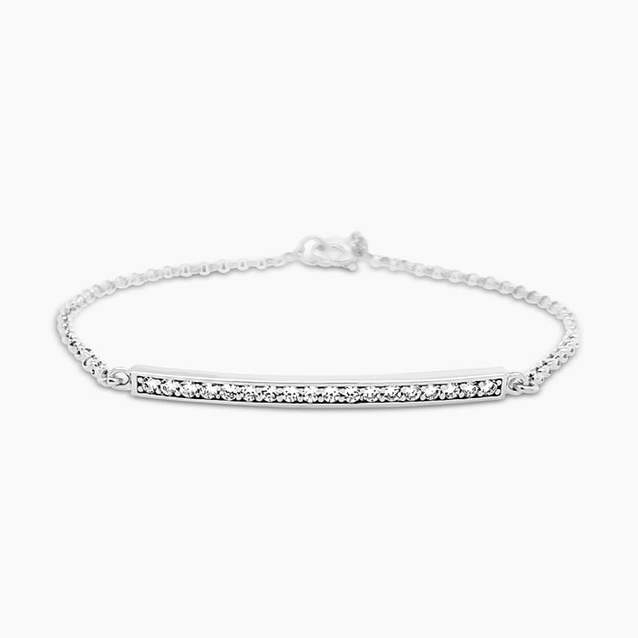 CZ Curved Bar Bracelet